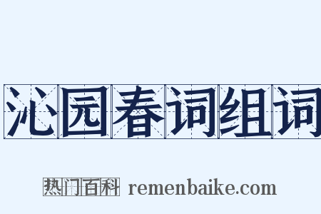沁园春词组词是什么意思的图片